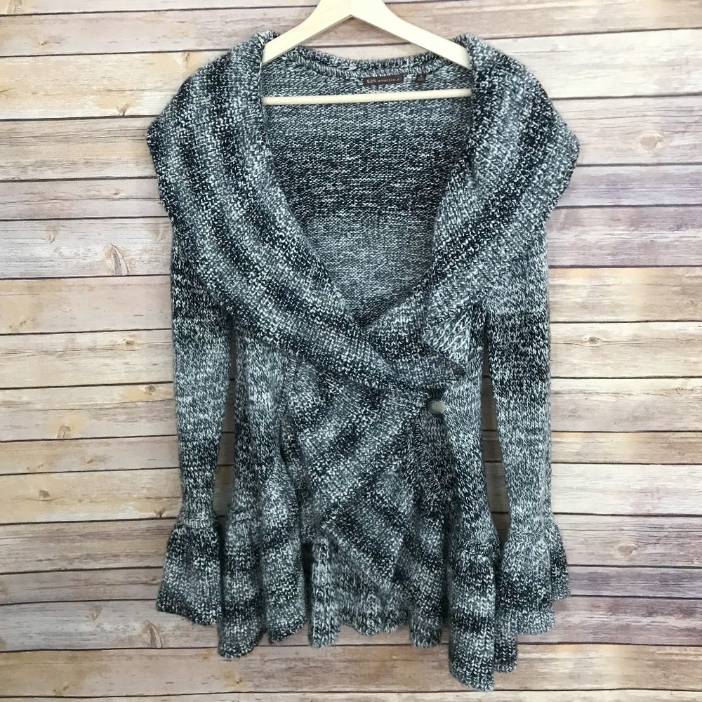 525 America Ruffled Bell Sleeve Cardigan Sweater